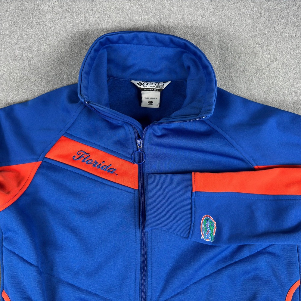 Columbia Florida Gators Jacket Womens XL Blue Orange Full Zip Fleece NCAA